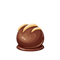 Chocolate candy cartoon vector icon. Chocolate sweets illustration for ad design confectionery shop