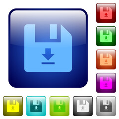 Obraz premium Download file color square buttons