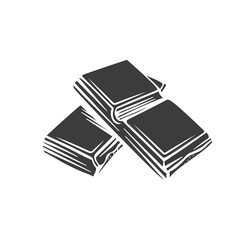 Pieces of chocolate glyph icon. Chocolate in retro style vector illustration.
