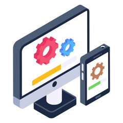 
Bitcoin mining report isometric trendy icon 

