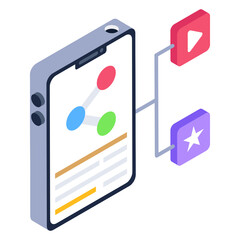 
Icon of mobile sharing in isometric design 

