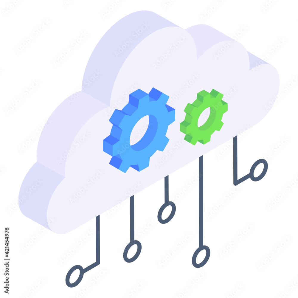 Canvas Prints a cloud service icon in isometric design
