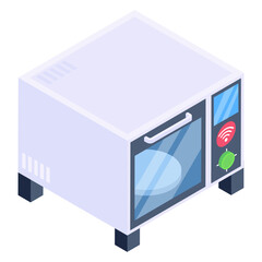 
Icon of smart microwave in isometric vector 

