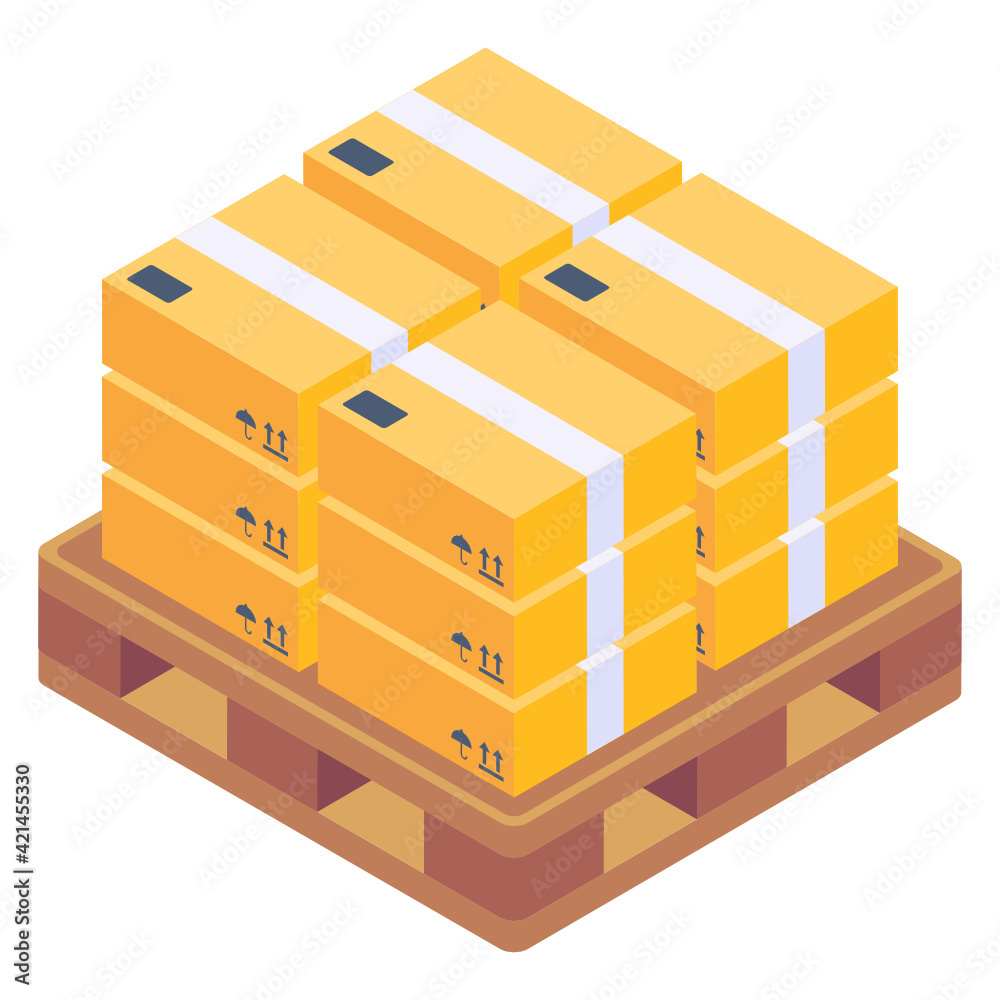 Canvas Prints trendy vector design of pallet isometric icon