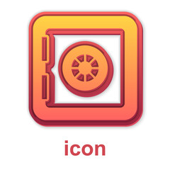 Gold Safe icon isolated on white background. The door safe a bank vault with a combination lock. Reliable Data Protection. Vector