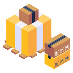 
Trendy vector design of pallet isometric icon 

