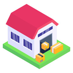 
Isometric icon of pallet jack trendy vector design  

