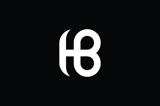 HB logo letter design on luxury background. BH logo monogram initials letter concept. HB icon logo design. BH elegant and Professional letter icon design on black background. H B BH HB