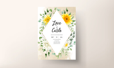 Hand Drawing Beautiful Floral Wedding Card Design