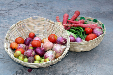 some fresh vegetable put in basket