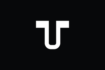 TU logo letter design on luxury background. UT logo monogram initials letter concept. TU icon logo design. UT elegant and Professional letter icon design on black background. T U UT TU