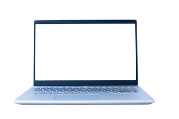 Blank screen laptop on white background