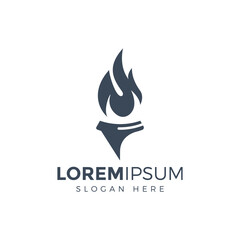creative torch logo design vector illustration
