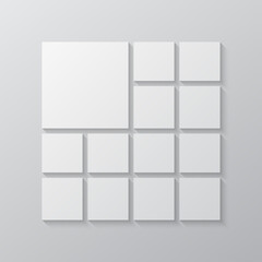 Vector empty collage board thirteen images, photo