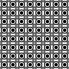 Abstract Circles Pattern. Black And White Color Pattern.
