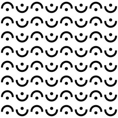 Half Round Black White Pattern. Vector Abstract Shapes Pattern.