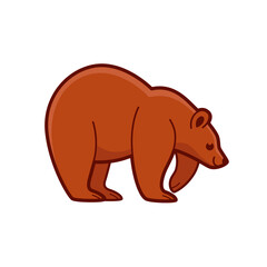 Fototapeta na wymiar Cartoon bear, cute character for children. Vector illustration in cartoon style for abc book, poster, postcard. Animal alphabet - letter B.