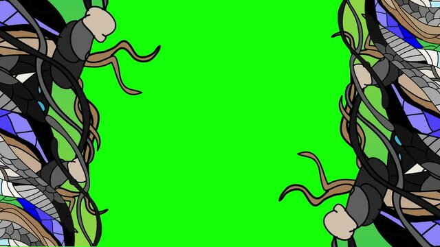 Abstract Colorful Banner Template with green screen for Web Design, and video needs