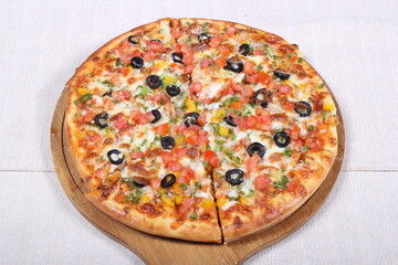 Italian Pizza decorated with a nice serve.