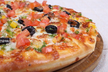 Italian Pizza decorated with a nice serve.
