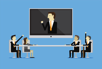 Business people online video conferencing