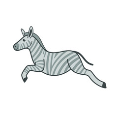 Obraz na płótnie Canvas Cartoon zebra, cute character for children. Vector illustration in cartoon style for abc book, poster, postcard. Animal alphabet - letter Z.