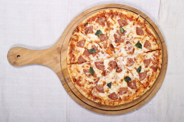 Italian Pizza decorated with a nice serve.