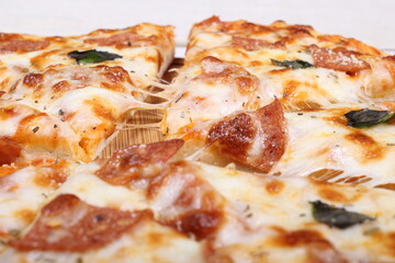 Italian Pizza decorated with a nice serve.