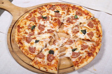 Italian Pizza decorated with a nice serve.