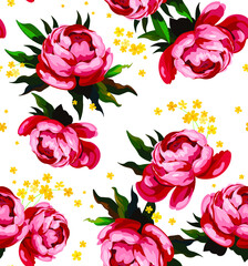 seamless pattern with peonies