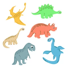 Zelfklevend behang Dinosaurussen Kleurrijke dinosaurussen voor kinderen grappige foto& 39 s