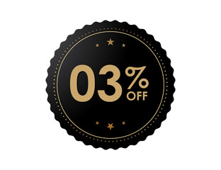 3% OFF Sticker, 3 percent discount Special Offer Price Label