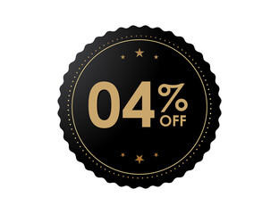 4% OFF Sticker, 4 percent discount Special Offer Price Label
