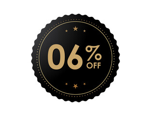 6% OFF Sticker, 6 percent discount Special Offer Price Label