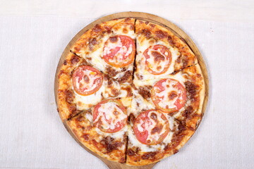 Italian Pizza decorated with a nice serve.