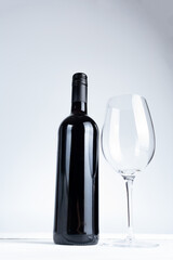 Bottle of wine and glasses