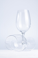 empty wine glass isolated on white