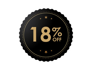 18% OFF Sticker, 18 percent discount Special Offer Price Label