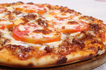 Italian Pizza decorated with a nice serve.
