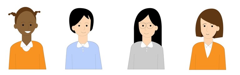 Cartoon Avatar Portrait Illustration Women
