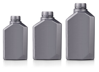 Gray plastic canes isolated on white background