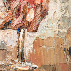 Fragment oil painting on canvas. Glass of wine.