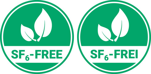 Symbol / Siegel zur Kennzeichnung als SF6-FREE & SF6-FREI