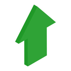 Green isometric arrows. Growth sign for infographic graph, chart. Vector