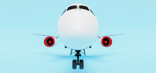 Fototapeta na wymiar close-up of the nose of a passenger plane