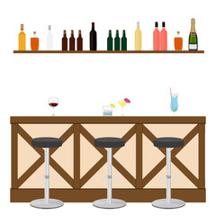 Drinking establishment. Interior of pub, cafe or bar.