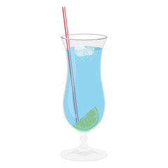 Classic alcohol cocktail drink isolated on white. Vector illustration