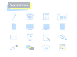 コミュニケーション　アイコンセット（シンプル）