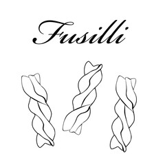 Obraz premium Fusilli pasta authentic Italian pasta. Hand drawn. Vector illustration in vintage style.