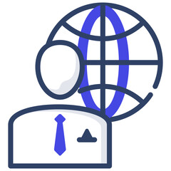 A flat design, icon of global businessman